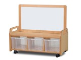 Kast Verrijdbaar B90 x D40 x H80 cm Esdoorn whiteboard 3 Bakken Tangara Groothandel Kinderopvang en kinderdagverblijf inrichting